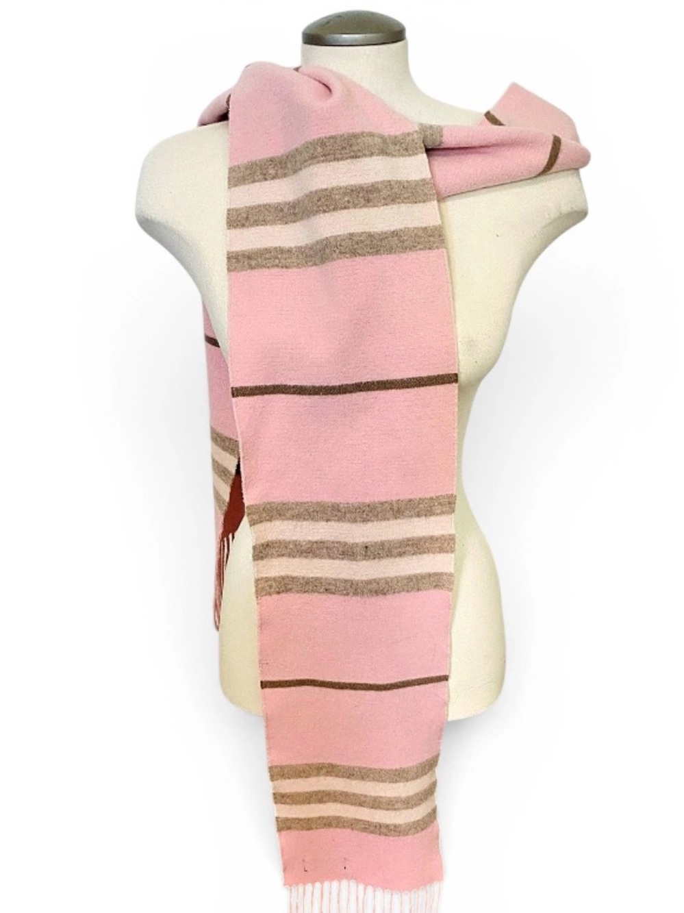 🛍️Burberry Rare Vintage Early 2000s Striped Scarf – Ultra-Soft Merino & Cashmere